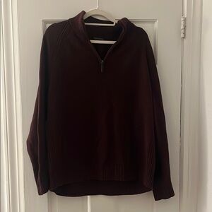 Banana Republic Men's Maroon Zip-Up Sweater